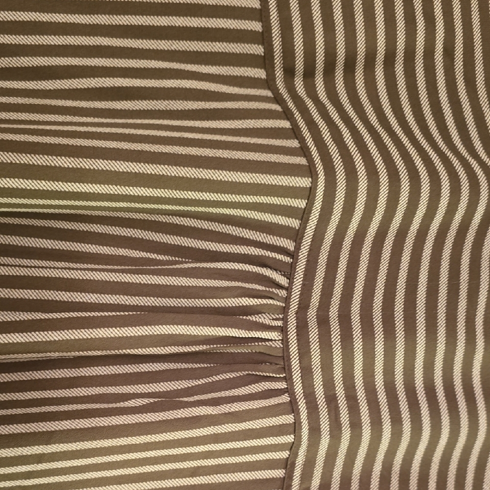 Olive Green and White Casual Button Down Shirt with Stripes - Picture 7 of 7